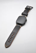 Apple Watch Band #5 — Matte Black Leather, Handmade & Customizable