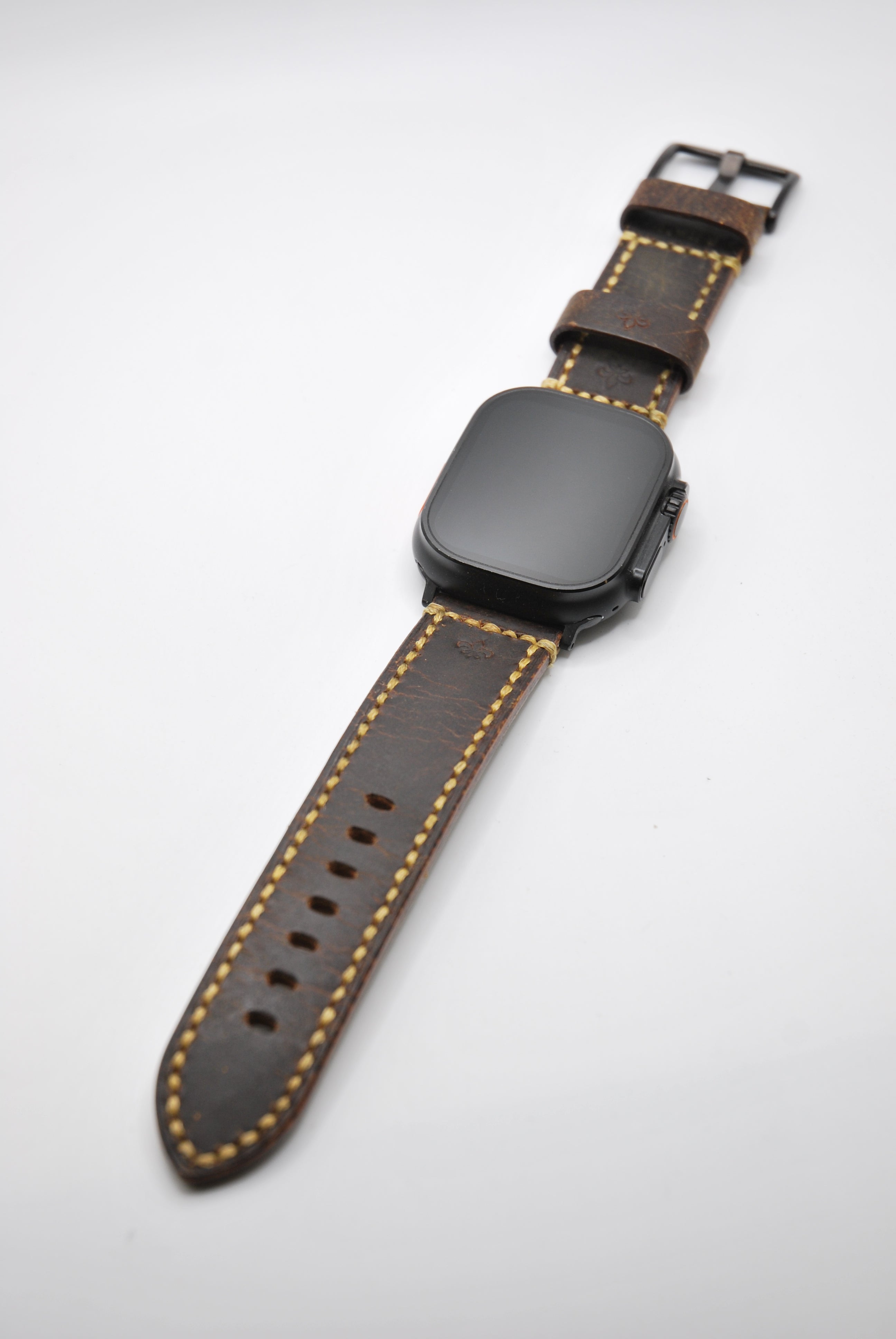 Apple Watch Band #6 — Rustic Brown Leather, Hand-stitched & Customizable