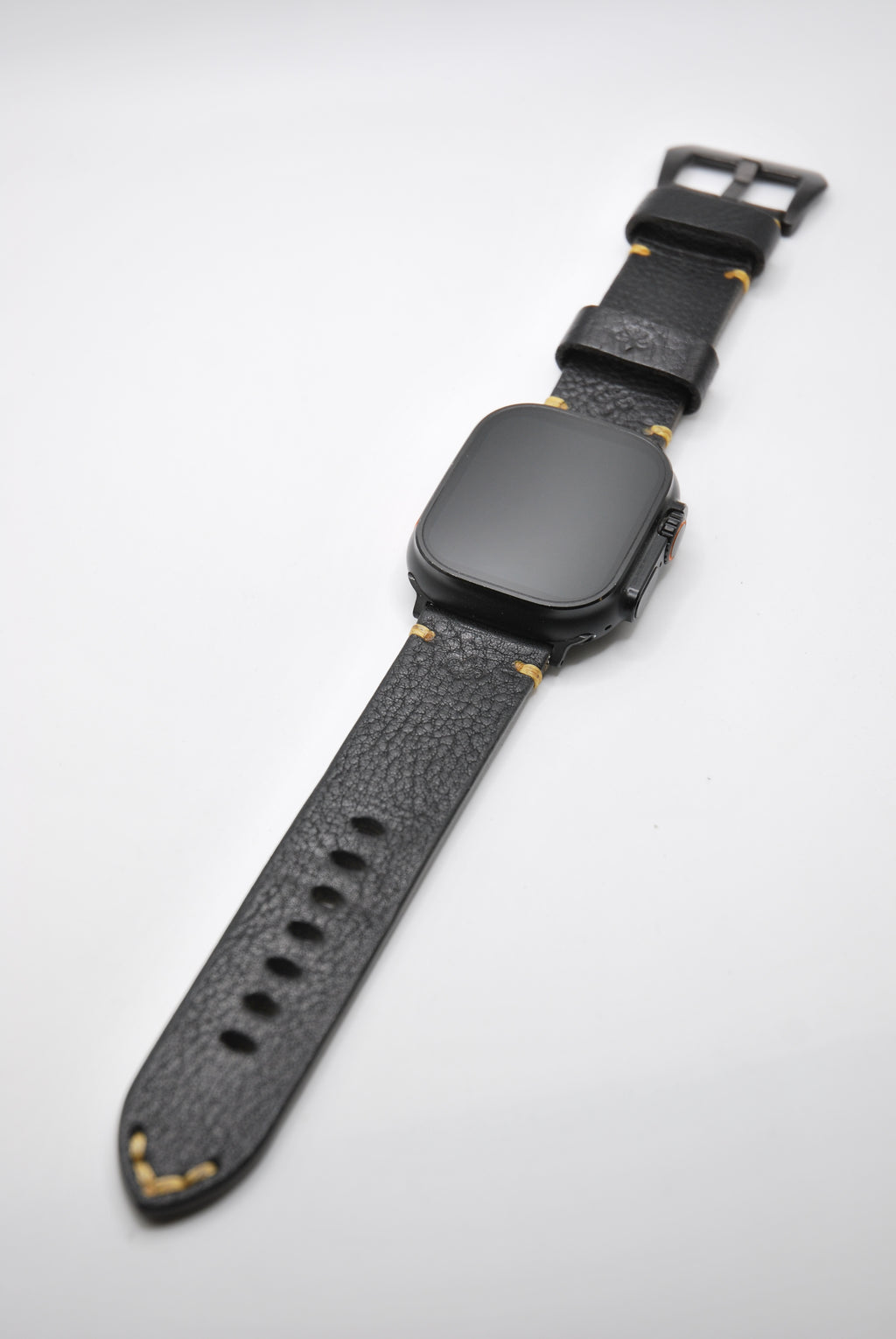 Apple Watch Band #4 — Textured Black Leather, Handcrafted & Fully Customizable