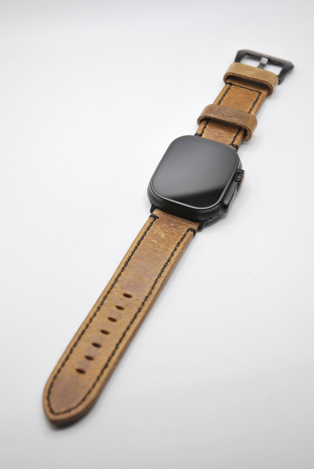 Apple Watch Band #2 — Honey Brown Leather, Handmade with Personalized Details