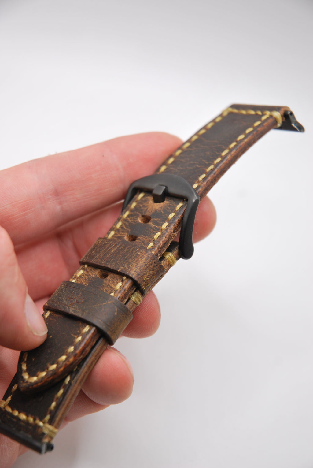 Apple Watch Band #6 — Rustic Brown Leather, Hand-stitched & Customizable