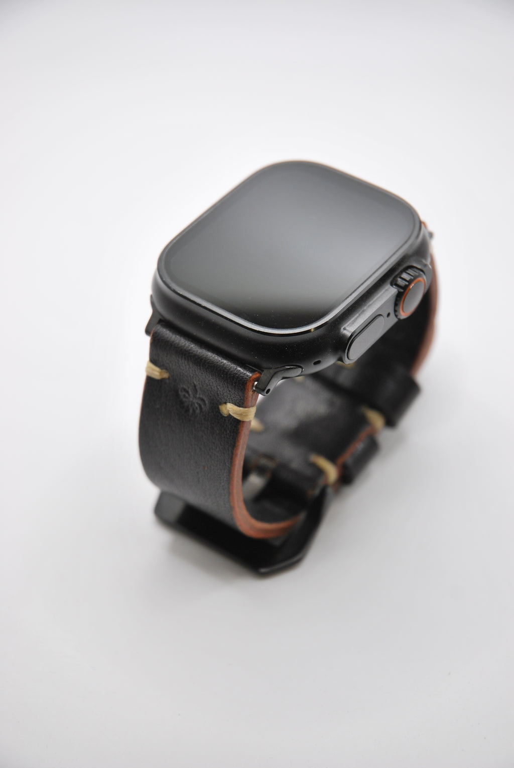 Apple Watch Band #5 — Matte Black Leather, Handmade & Customizable