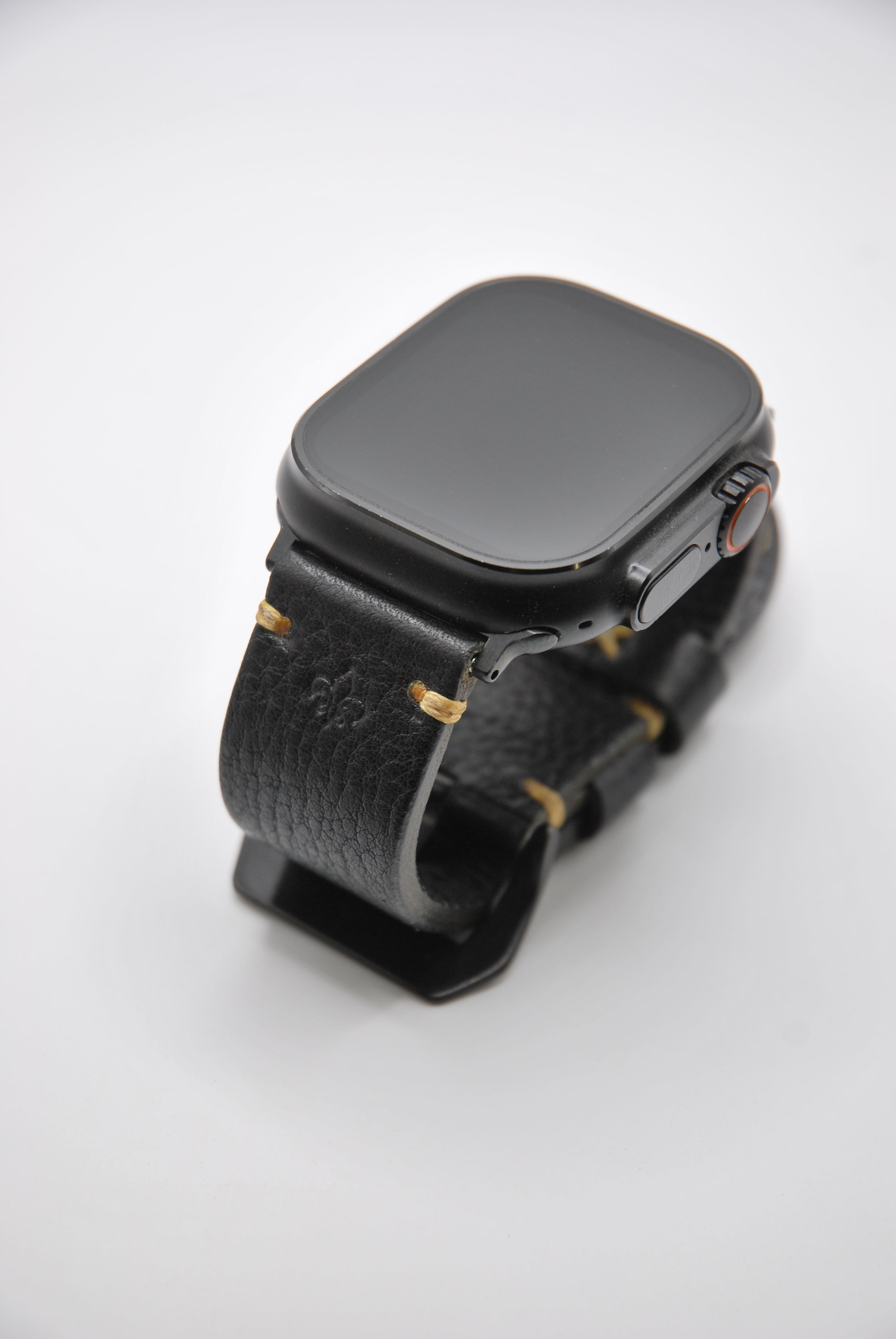Apple Watch Band #4 — Textured Black Leather, Handcrafted & Fully