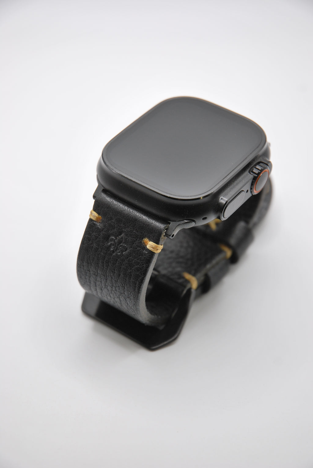 Apple Watch Band #4 — Textured Black Leather, Handcrafted & Fully Customizable