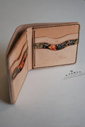 Classic Bifold Wallet #1 (Natural) Customizable thread colors & personalized initials
