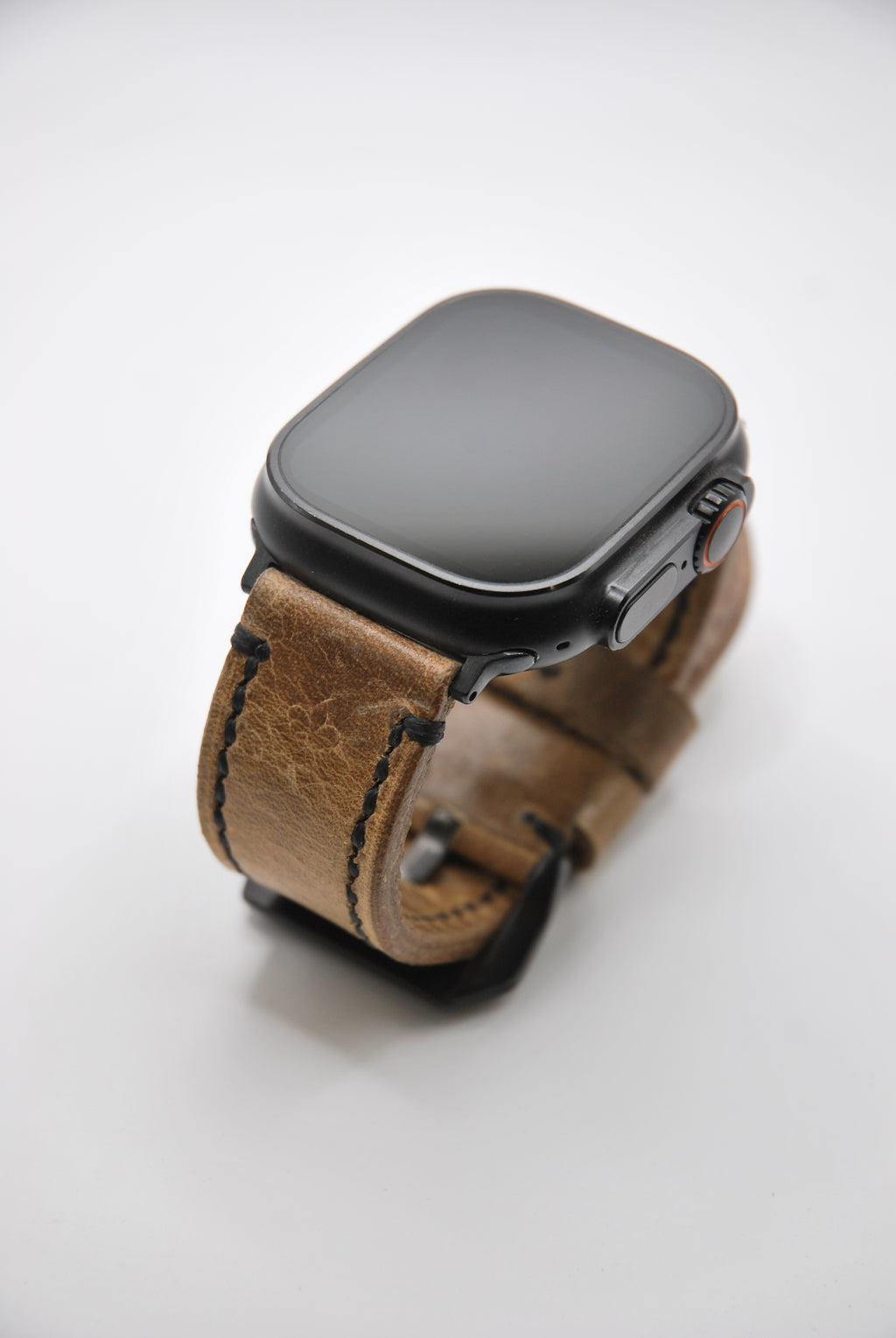 Apple Watch Band #2 — Honey Brown Leather, Handmade with Personalized Details
