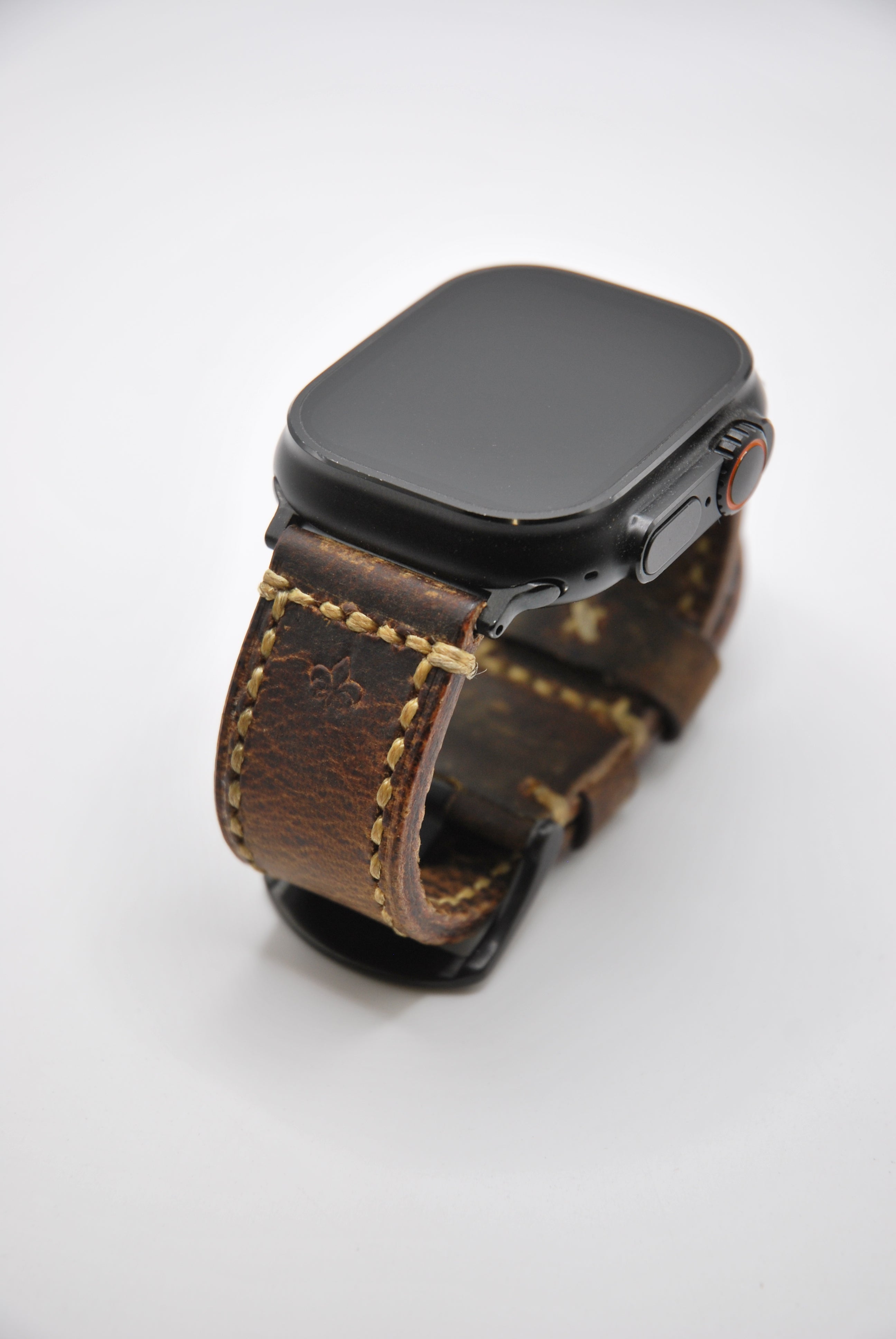 Apple Watch Band #6 — Rustic Brown Leather, Hand-stitched & Customizable